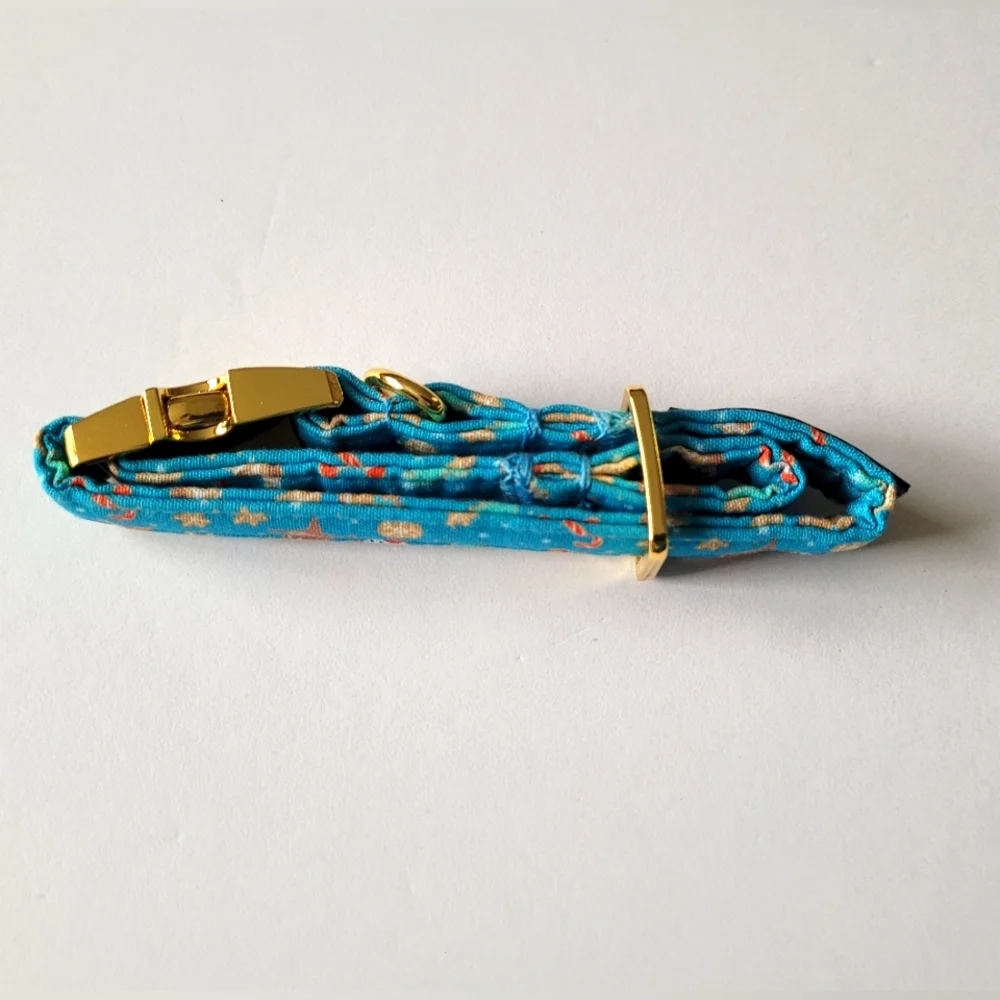 Lionet Paws Christmas Collar & Bow Tie  Blue Size XS